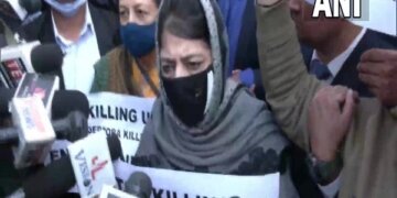 جموں میں حیدرپورہ ہلاکتوں کےخلاف محبوبہ مفتی کا احتجاج