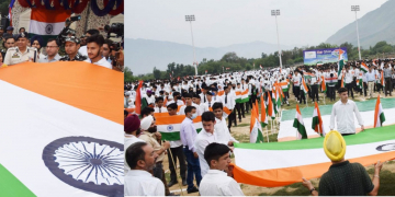 طلباءاور نوجوانوں نے ترال میں ’ ہر گھر ترنگامہم ‘ میں حصہ لیا