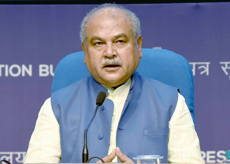 The Union Minister for Agriculture and Farmers Welfare, Shri Narendra Singh Tomar holding a press conference on Cabinet Decisions, in New Delhi on August 18, 2021.