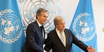 اقوام متحدہ کے سیکرٹری جنرل اور امریکی وزیر خارجہ کا افغانستان پر تبادلہ خیال