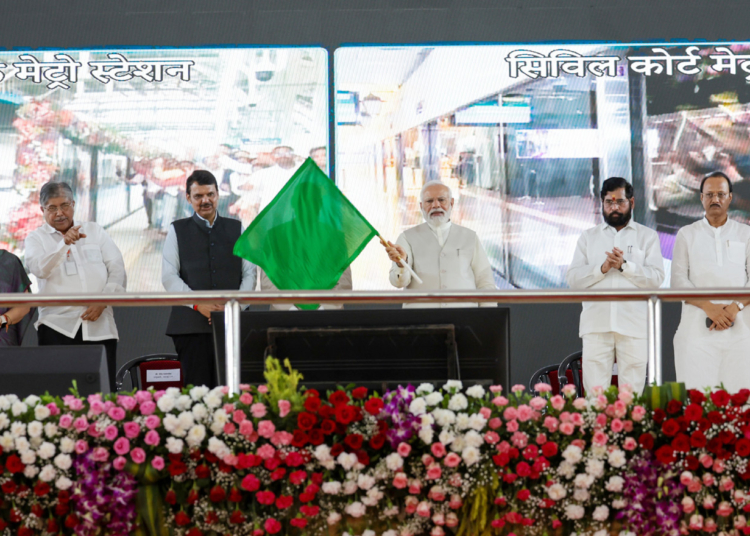 PM flags off metro trains at Pune, in Maharashtra on August 01, 2023.