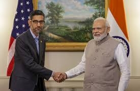  گوگل کے  سربراہ سندر پچائی کی پی ایم  مودی  سے ملاقات