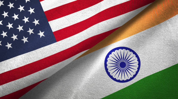 India and United States flags together realtions textile cloth fabric texture